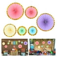 thumbnail image 3 of 6 Pcs Paper Folding Fans Festival Fan Flower Adorns Decorative Paper Fans, 3 of 8