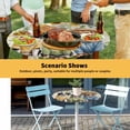 thumbnail image 6 of Elastic Fitted Round Tablecloth, Spring Dog Waterproof Stretch Table Cover for 45"-54" Tables, Sunflower Daisy Botanical Rustic Washable Outdoor Tablecloths for Patio, Picnic, Camping, 6 of 9