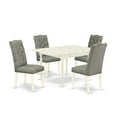 thumbnail image 2 of East West Furniture Monza 5-piece Wood Dining Set with High Back in Linen White, 2 of 5