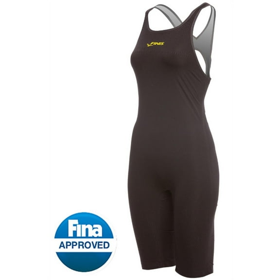 FINIS ONYX Women's Open Back Kneeskin, Black, Sz 22