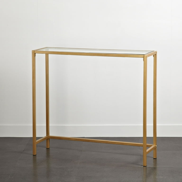Mainstays Contemporary Tempered Glass and Metal Console Table