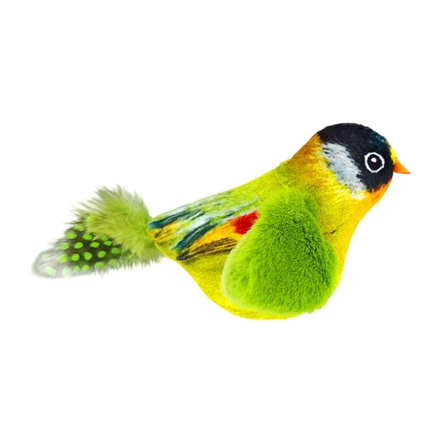 Juguete realista para gatos Salvador que se activa al tocar con forma de pájaro verde