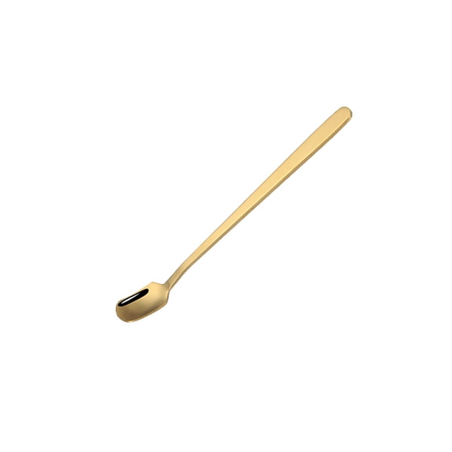 Billuyoard Cuchara agitadora reutilizable de mango largo, cucharas de postre de miel, cucharaditas, herramienta para mezclar leche, varilla agitadora para Cocina y Comedor 13cm/Oro Billuyoard HA079990-02