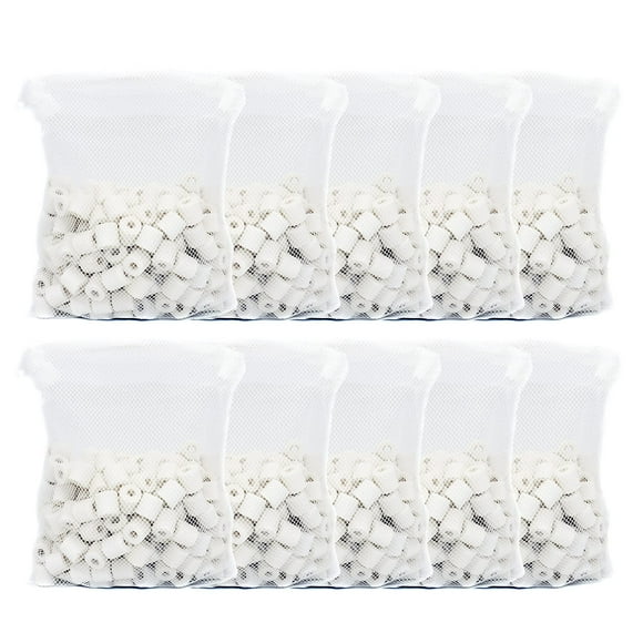 ALEGI Aquarium Premier Bulk Bio Ceramic Rings Filter Media for Fresh Water, Sea Water Fish Tank Canister Filter,Koi Fish Pond Reef Filter (10 lbs)