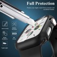 thumbnail image 5 of 3 Pack Case Compatible with Apple Watch SE Series 6/5/4 40mm with Tempered Glass Screen Protector, Hard PC Full Coverage Ultra-Thin HD Bumper Protective Cover for iWatch 40mm,Black/Black/Black, 5 of 5