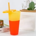 thumbnail image 4 of Dsseng 720ML Plastic Cups with Lids and Straws - 24 oz Color Changing Cups with Lids and Straws Bulk  Reusable Cups with Lids and Straws for Adults Kid Women Party  Cute Cold Cups for Ice, 4 of 8