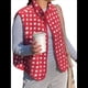 thumbnail image 2 of Chaleco de Cuadros para Mujer, Sin Mangas, de Forro , de Invierno, con Cuello Alto, Cremallera y Bolsillo en el Pecho. Rojo L, 2 of 9
