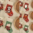 thumbnail image 3 of 18" Large Christmas Stockings with 3D Style Santa Snowman Reindeer Character Pattern for Christmas Decoration,Classic Pattern, 3 of 5