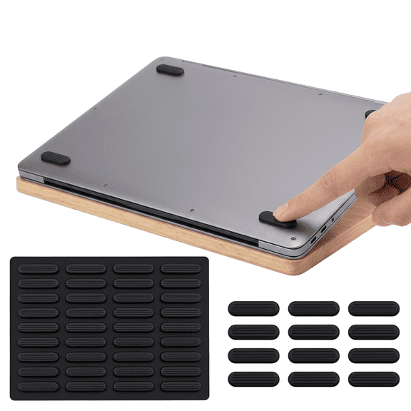 MoHern 30 Pcs Silicone Non-Slip Rubber Pads, Self-Adhesive Anti-Skid Buffer Feet Cushions, Universal Shockproof Mats for Laptop, Keyboard, Phone Stand, 1.00"×0.28"×0.20"