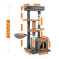thumbnail image 3 of Demi Bonn 44" Multi-Level Cat Tree Tower Cat Condo with Scratching Posts, Jump Platform Top Perch, Hammock and Dangling Ball, Gray, 3 of 7