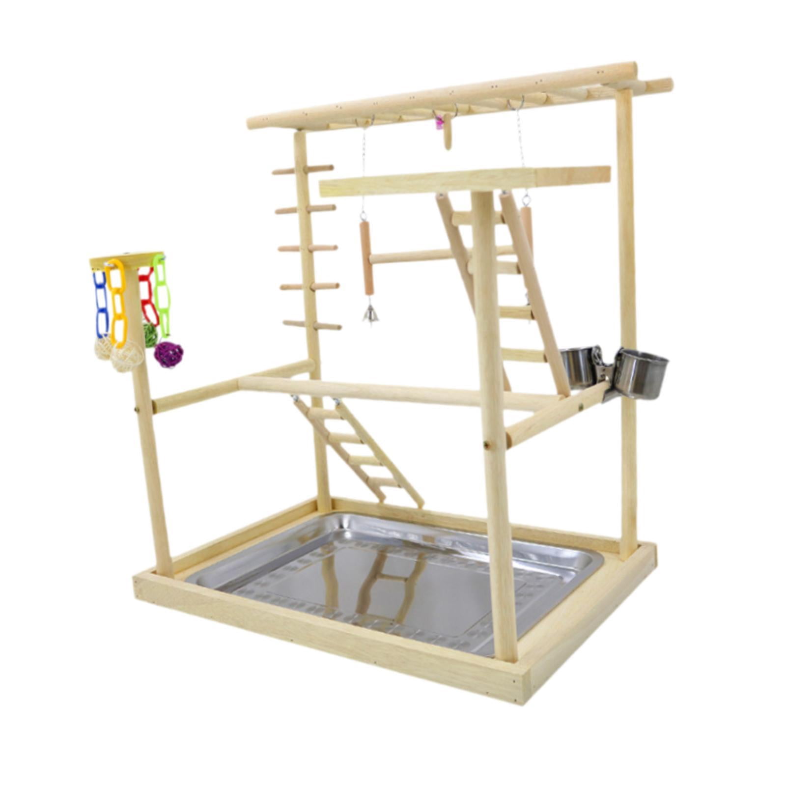 TOOYFUL Bird Playground, Bird Playing Stand ,, Activity Center Bird Play -Gymnastics Played Wood Bird Perch Stood for Lovebirds Kakaatoo