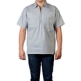 thumbnail image 1 of Ben Davis Short Sleeve 12 Zip Shirt 179 Light gray Stripe Large, 1 of 3