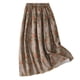 thumbnail image 1 of Gibobby faldas para mujer Impresión retro de moda casual para mujer en la falda larga con cordón de una línea(Caqui, XXL), 1 of 5