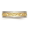 thumbnail image 3 of Stainless Steel Grooved Yellow IP-plated Ladies 6mm Brushed Band Size: 9; for Adults and Teens; for Women and Men, 3 of 6