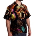 thumbnail image 2 of Retro Dog Men's Short Sleeve Spread Collar Beach Shirts Casual Printed Button Down Unisex Summer Tops, 2 of 6