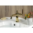 thumbnail image 2 of Kingston Brass KS3542KL Knight One-Handle Single-Hole Bathroom Faucet with Push Pop-Up Drain, Polished Brass, 2 of 7