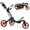 Red, variant on Gymax 3 Wheels Foldable Golf Push Pull Cart Trolley w/ Adjustable Handle Brake Red