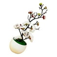 thumbnail image 1 of Justharion Beautiful Fake Plant Potted Arrangement Artificial Flowers for Home Decor White 30x11cm 1Set, 1 of 6