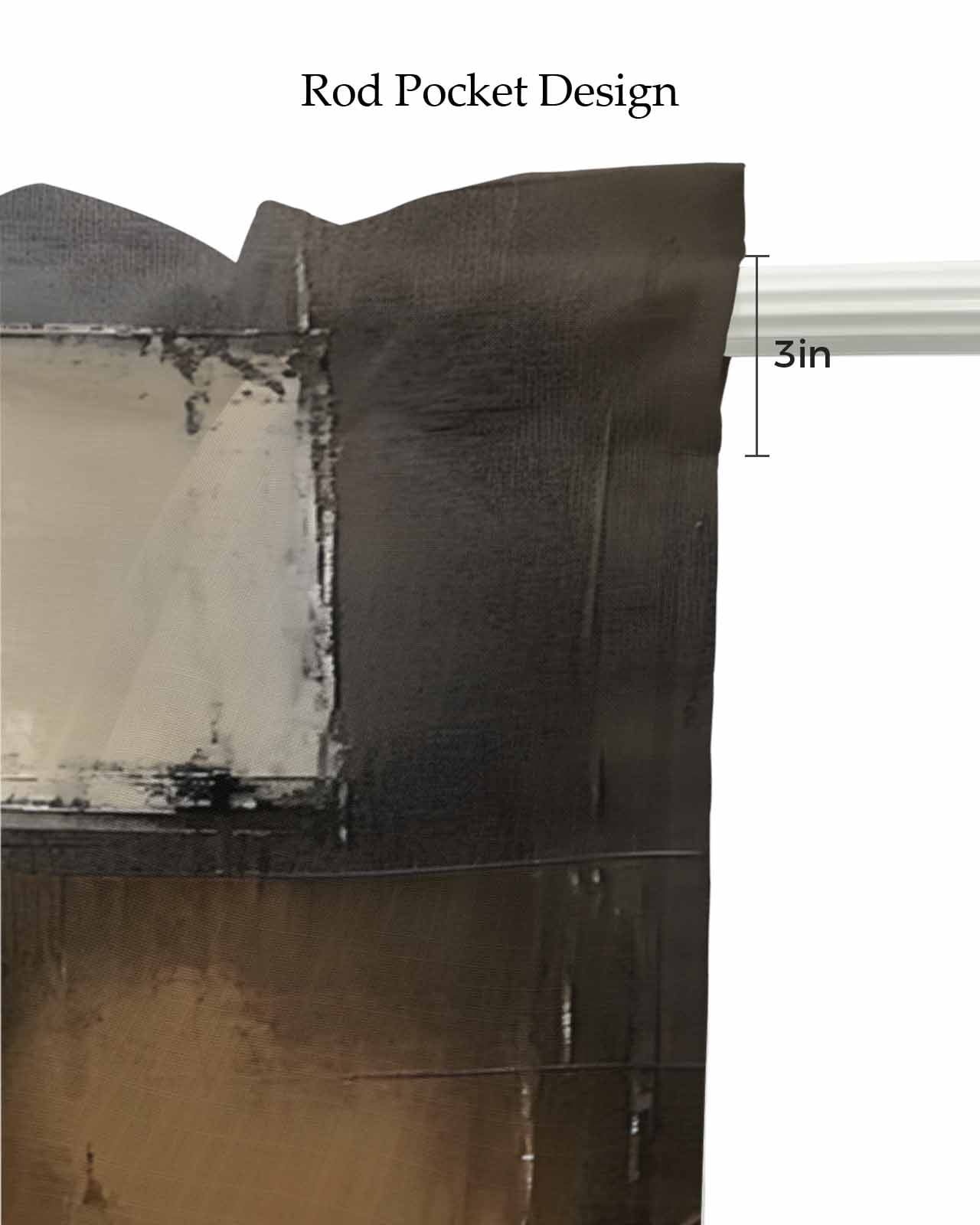 Gray Brown Kitchen Valances for Windows Farmhouse Linen Window Valance Curtain for Living Room Window Treatment Abstract Oil Painting Color Blocks Valance Rod Pocket Topper Drape, 42 x 18 Inch