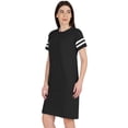 thumbnail image 2 of Inkmeso Womens Round Neck Sporty Tshirt Dress Striped Short Sleeve Summer Casual Tee- XS-2XL, 2 of 8