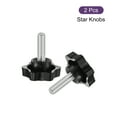 thumbnail image 3 of Uxcell 2Pcs Star Knobs, M8x25mm Plastic Hex Shaped Clamping Handle Screw Knobs, Hand Tightening Star Screw Knob, 3 of 6