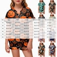 thumbnail image 3 of CAUYDY Kids Halloween Pajamas Sets Girl Button-Down Silk Sleepwear 2 Piece Short Sleeve Loungewear Clothes Set,2-3 Y, 3 of 5