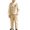 Khaki, variant on Boys 5 Piece Suit Set Cotton Double Button Floral Accent Vest Straight Leg Dress Pants Bow Tie Long Sleeve Shirt Fall Wedding Guest Clothes