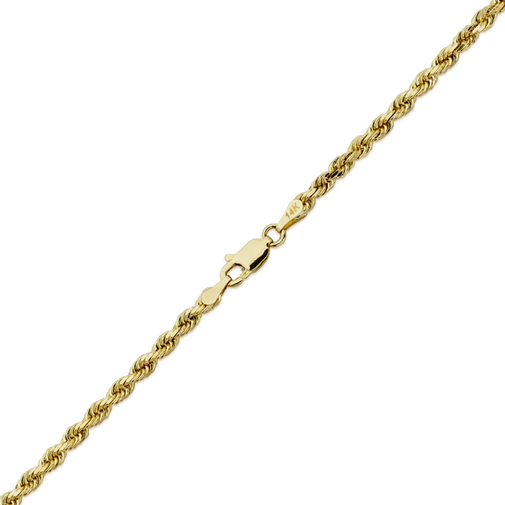 10K Yellow Gold Solid Diamond Cut Rope 