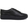 thumbnail image 2 of FitFlop Rally Women's Low Top Lace Up Leather Sneakers in Black Size 9, 2 of 6