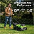 thumbnail image 4 of Greenworks 48V (24V x 2) 15” Cordless Lawn Scarifier & Dethatcher, Adjustable Depth Thatch Remover for Home Lawn Care, Backyard Garden Maintenance, Spring & Fall Seasonal Yard Cleanup, Tool Only, 4 of 13