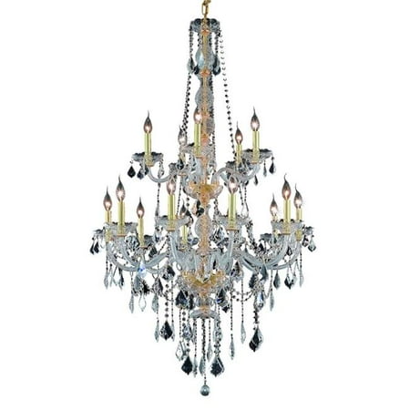 

V7815G33G-RC 52 x 33 in. Verona 15 light Gold Chandelier - Royal Cut Crystals