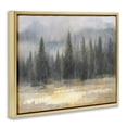 thumbnail image 2 of Abstract Blurred Pine Tree Forest Landscape Gold Floating Frame Canvas Art, 31 x 25, 2 of 8