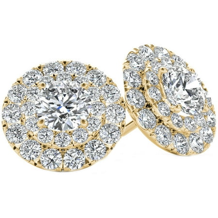1 Carat T.W. Diamond 10kt Yellow Gold Double-Halo Stud Earrings