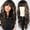 Brown Highlight, variant on 26in Ombre Blonde Wavy Wig for Women, Long Wavy Wig with Bangs, Curly Natural Looking Synthetic Fiber Wig for Party Dance Cosplay Daily Use