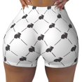 thumbnail image 2 of Fuzoiu Black Rabbit Print Women's Workout Shorts,Workout Biker Shorts Women,Exercise Fitness Shorts,Scrunch Short, Athletic Shorts for Gym Yoga Running Sport Active-Large, 2 of 8