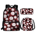 thumbnail image 2 of KUIFORTI Baseball Print Shoulder Bag Laptop Backpack Lunch Bag Elastic Polyester Pencil Bag School Satchel Bag Books Storage, 2 of 7