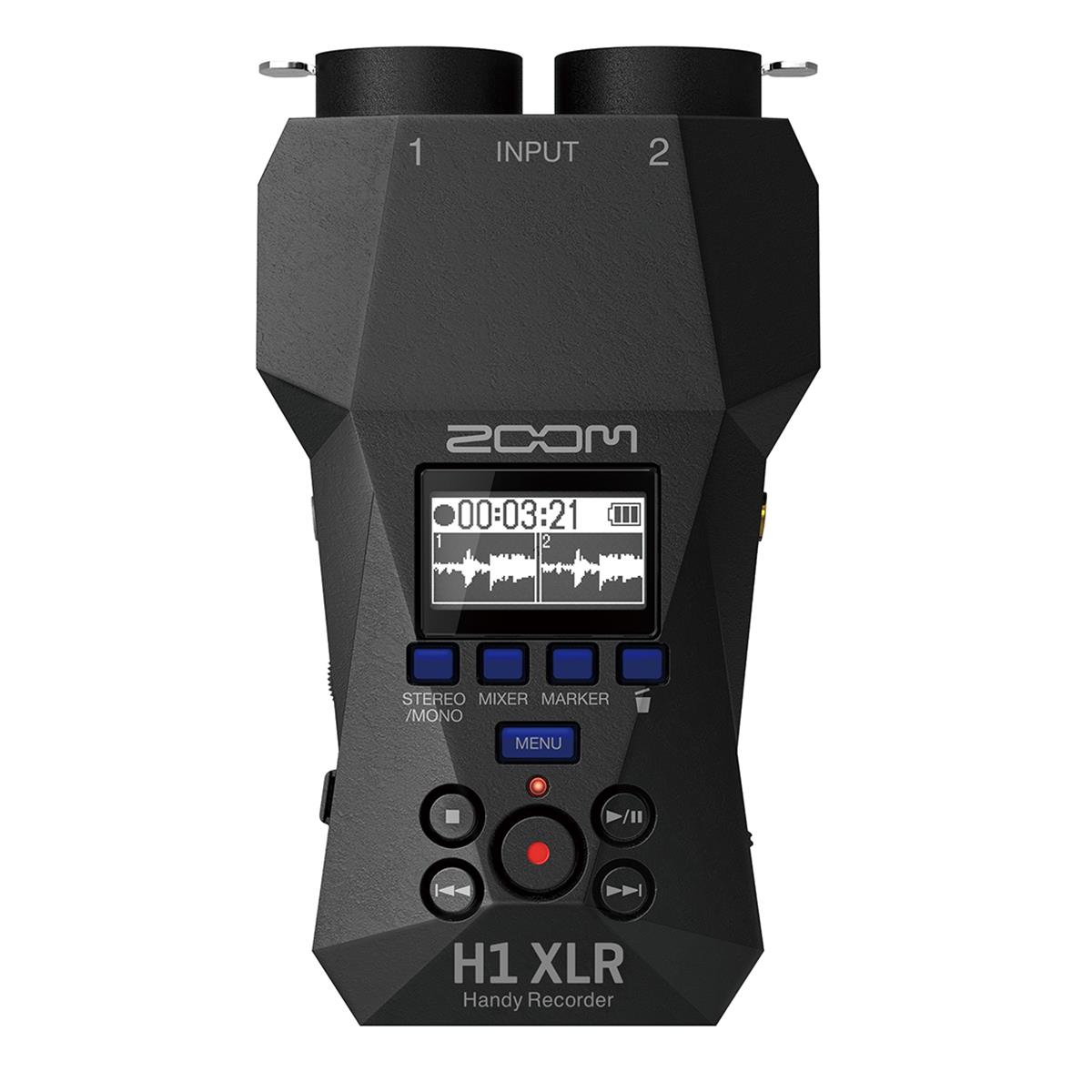 Zoom H1 XLR 32-Bit Float Handy Recorder, Bundle with 64GB UHS-I microSDXC Memory Card with SD Adapter, Wireless Lavalier Mic, 4x AA NiMH Batteries, and 4-Bay Charger