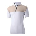 thumbnail image 6 of YLSDY Casual Waffle Shirts for Men Slim Fit Zipper Golf Tshirt Breathable Short Sleeve Tee Summer Casual Zip Collared Work Tops White S, 6 of 6