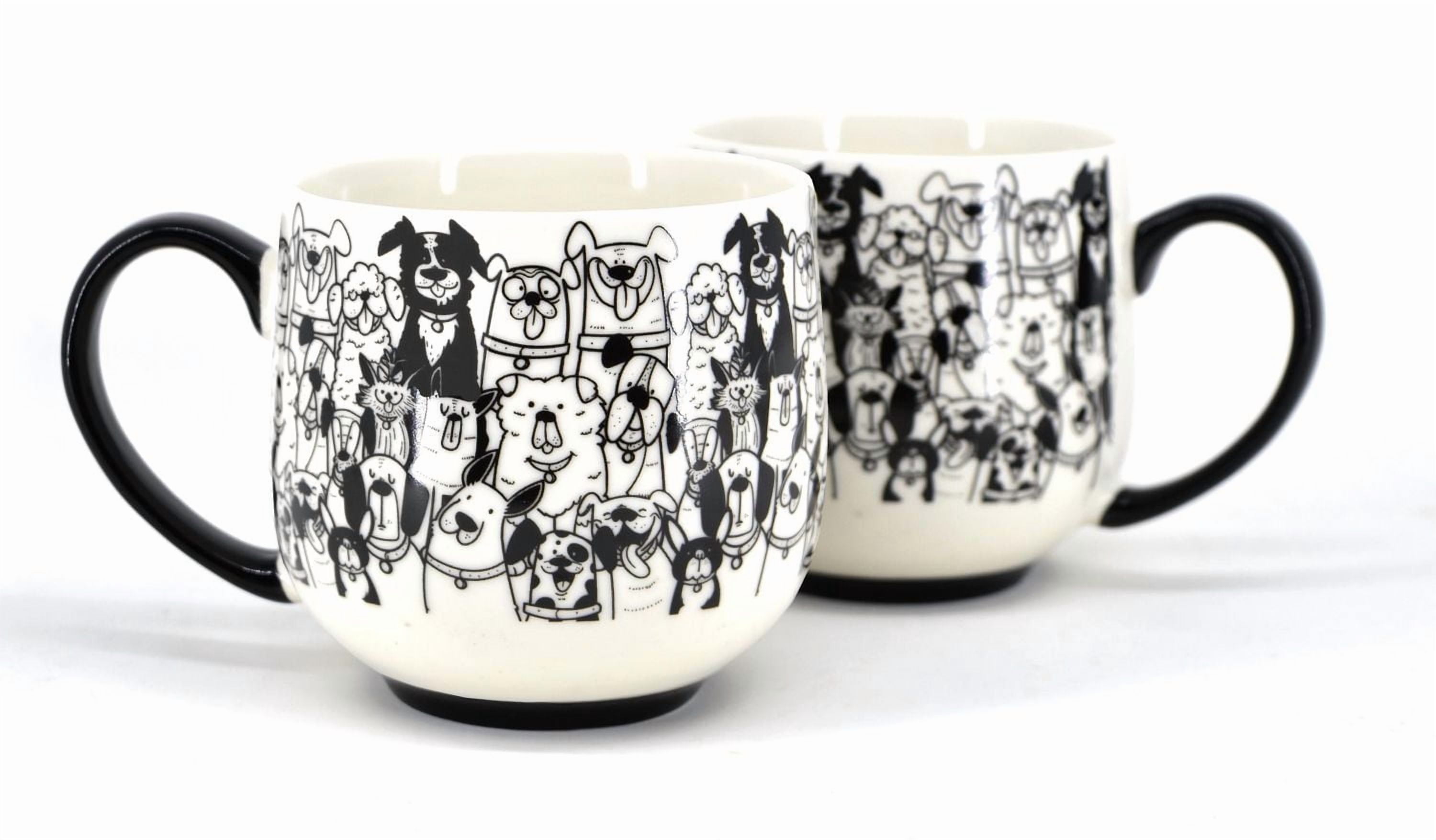 Ma Maison Tasse de Chien Noir et Blanc, 500ml Tasse 500ml (17oz)