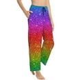 thumbnail image 2 of Junzan Rainbow Glitter Women'S Pajama Pants Drawstring Comfy Sleep Bottoms With Pockets, 2 of 9