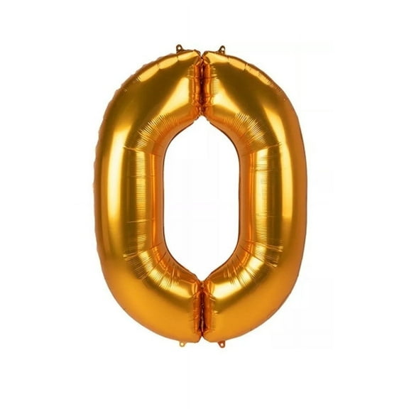 53 inch Jumbo Number 0 - Anagram - Gold Foil Mylar Balloon - Party Supplies Decorations