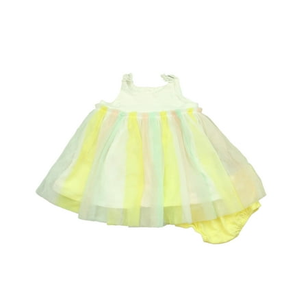 

Pre-owned Gap Girls White | Yellow | Pink | Green Dress size: 3 - 6 Months