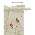 thumbnail image 5 of Pastoral Botanical Kitchen Valances for Windows Farmhouse Linen Window Valance Curtain for Living Room Window Treatment Summer Birds Spring Floral Rustic Valance Rod Pocket Topper Drape, 60 x 18 Inch, 5 of 6