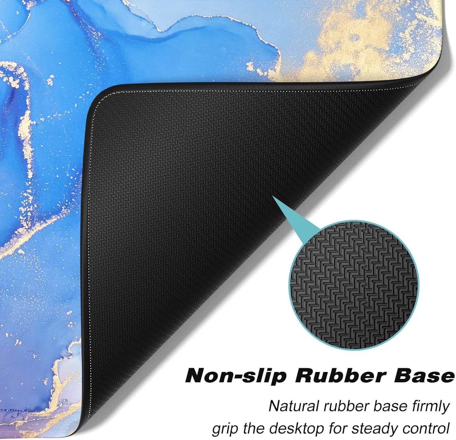 Extended Large Mouse Pad, XXL Gaming Mousepad 31.5 x 15.7 Inch, Big Computer Keyboard Desk Pad, Waterproof Mouse Mat with Stitched Edges and Non-Slip Base for Office Gaming, Purple Marble