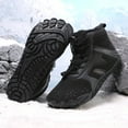thumbnail image 3 of Pandaie Hiking Barefoot Boots Womens Mens Winter Warm Fleece Lined Snow Booties Zero Drop Wide Toe Minimalist Ankle Sneakers Black 6, 3 of 6