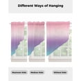 thumbnail image 4 of Pink Purple Teal Ombre Cream Swag Valances for Windows, Modern Abstract Art Aesthetics Rod Pocket Sheer Valances for Windows, Swag Toppers Light Filtering for Kitchen Living Room 2 Panels 36''x63'', 4 of 6