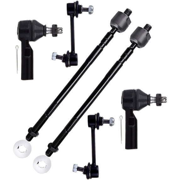 CCIYU Front Inner Outer Tie Rod End Rear Sway Bar End Link fit for 1988-1991 for Toyota Corolla 1989-1992 for GEO Prizm 6pcs Suspension Kit
