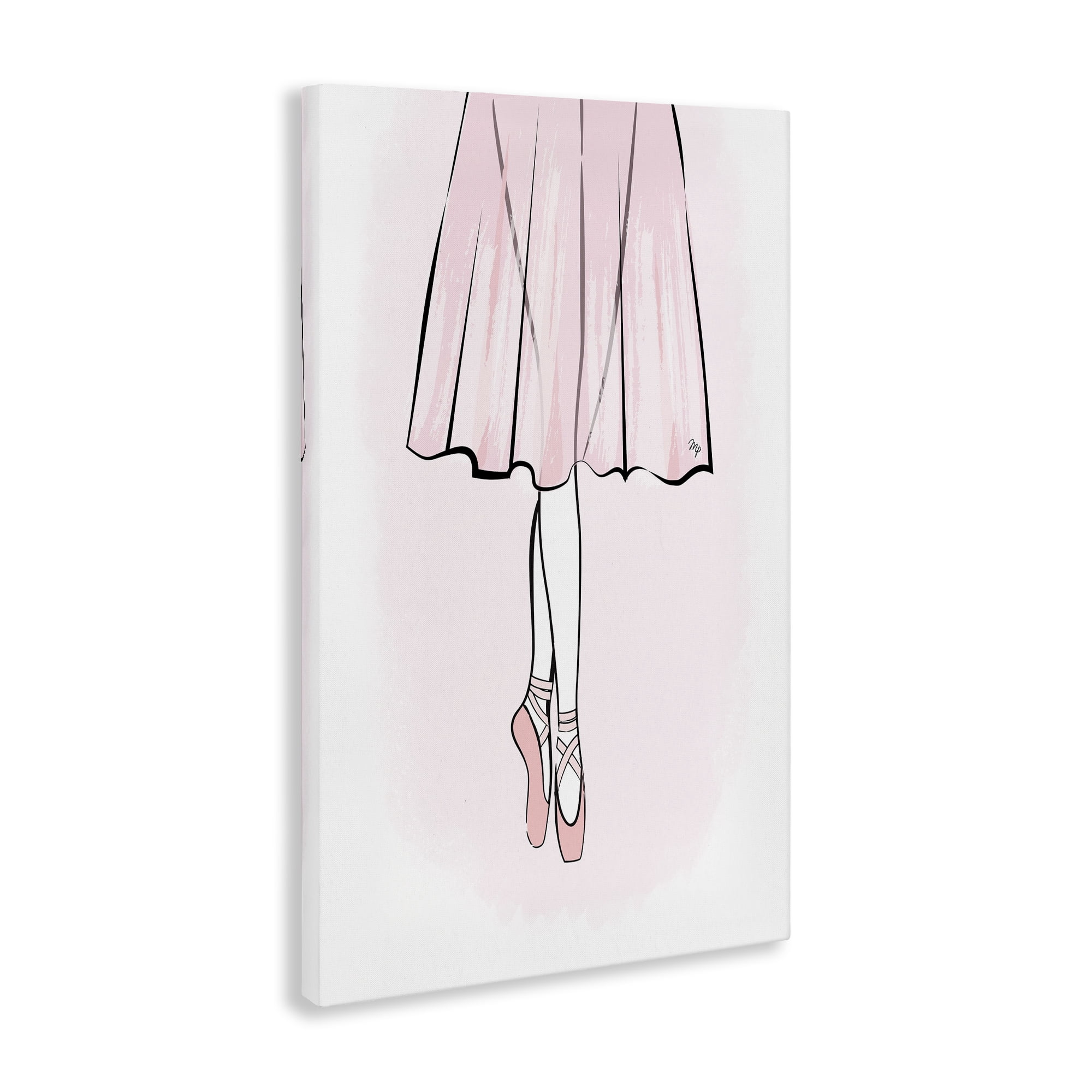 Stupell Industries Dress & Ballet Shoes Beauty & Fashion Painting Gallery Wrapped Canvas Art Print Wall Art, 16 x 24