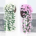thumbnail image 4 of Cesta colgante de pared de flores artificiales violetas Casa Fiesta Flores artificiales, 4 of 4