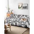thumbnail image 3 of Black Flower Sofa Covers for 2-3 Cushion Couch L-Shaped Sectional, Vintage Farmhouse Boho Leaf Spring Plant Washable Sofa Covers Slipcover for Living Room Furniture, Couch Cover Blanket 71"x134", 3 of 9